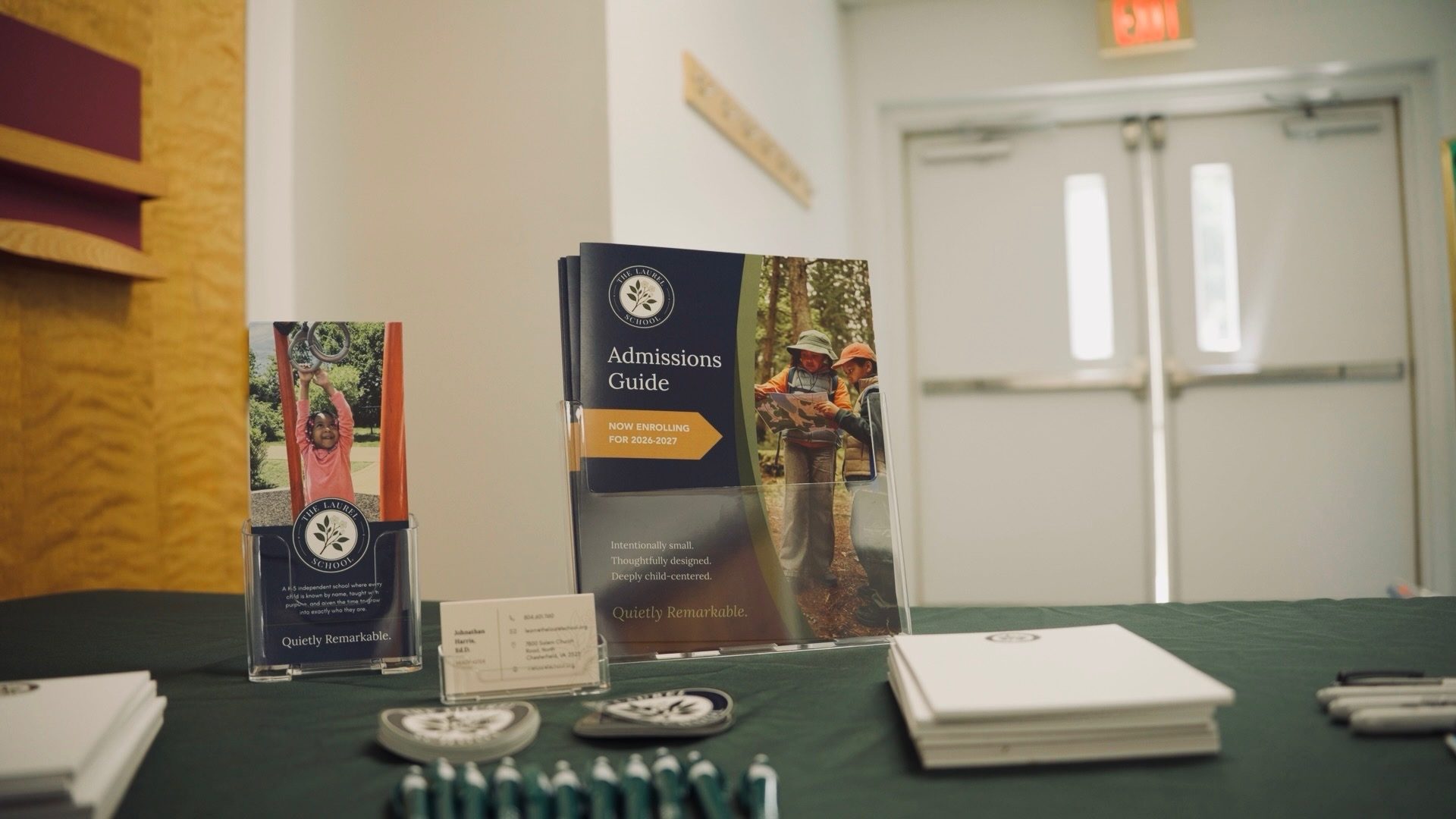 The Laurel School admissions table with the 2027–2028 Admissions Guide